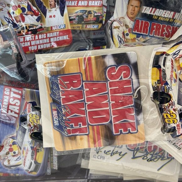 NOS Talladega Nights Air Freshener Counter Display Magnets Buttons Display Kit - Picture 13 of 15